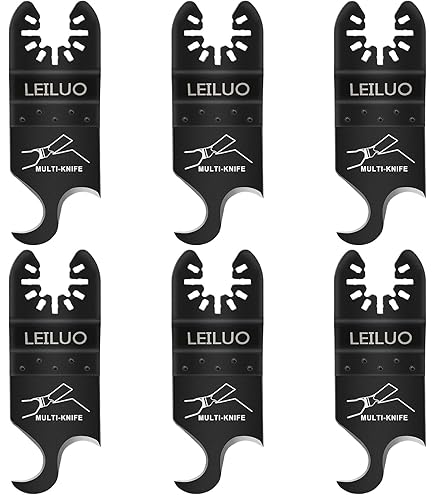 Agrileo LEILUO 6 Pcs Oscillating Multi Tool Hook Knife Blade for Carpet