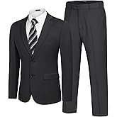 COOFANDY Men's 2 Piece Suits Classic Fit 2 Button Dress Suits Tuxedo Jacket Blazer for Wedding Business Dinner Prom
