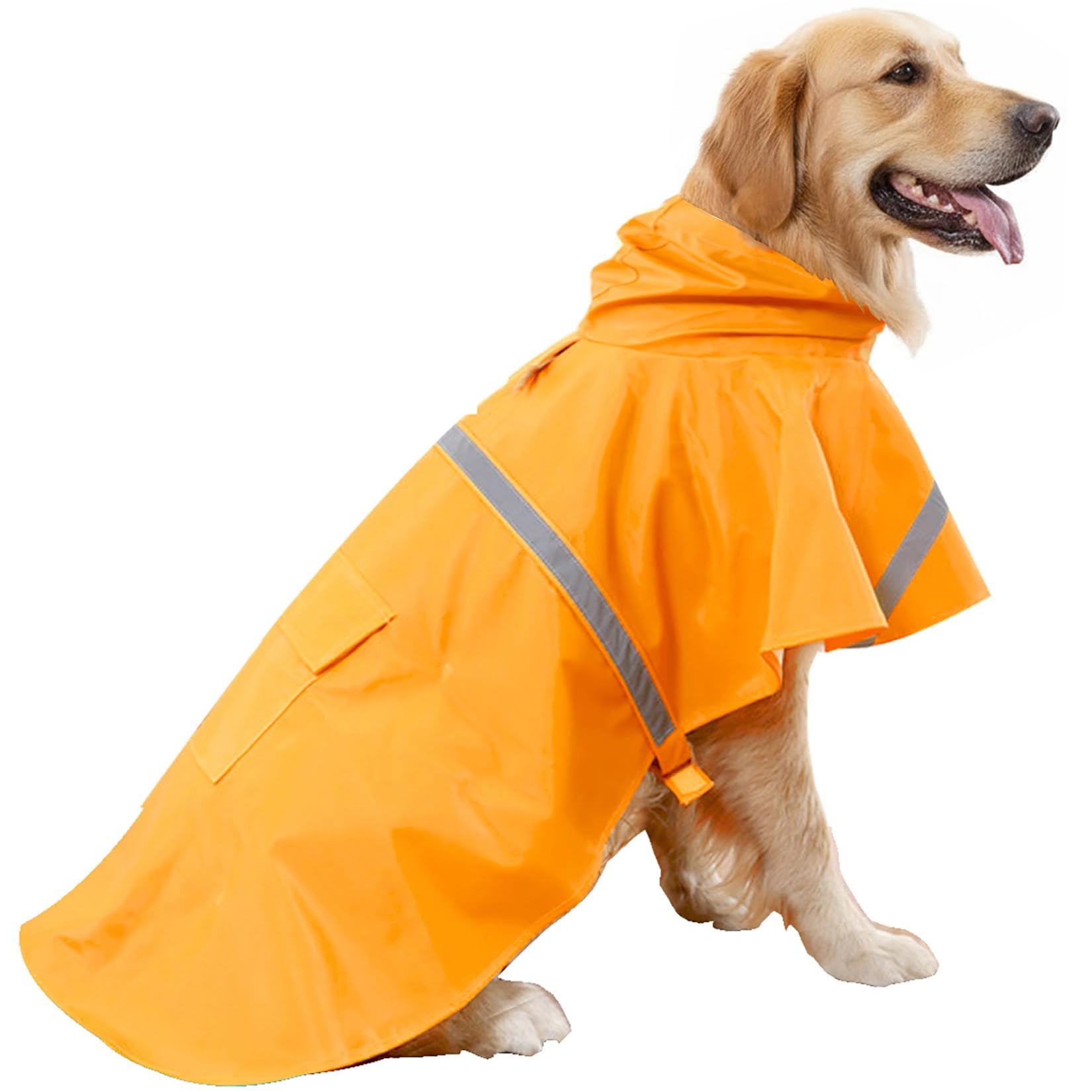 HAPEE Dog Raincoats for Large Dogs with Reflective Strip Hoodie,Rain Poncho Jacket for Dogs