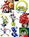 TECH-P®100 Pack 260Q Deluxe Magic Vapor Balloons Pump Set Long Balloons Latex Twisting Balloons for Birthday Wedding Festival Party - 1 Pump & 192 Animal Eye Stickers Included