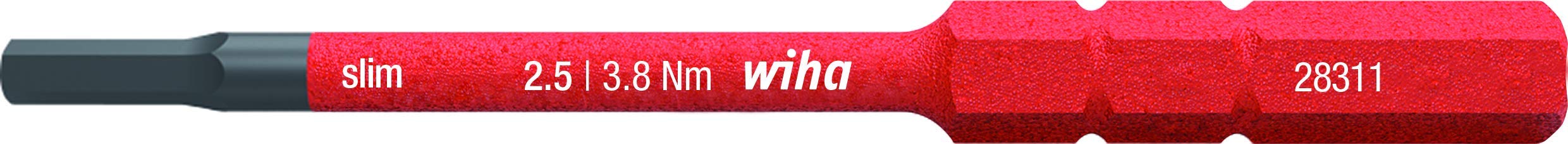 Wiha 2831-18 SW 2.5x75 Slim-Vario VDE Wechselbit, True Red, (37224)
