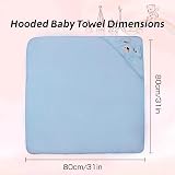 HiABsee Baby Towels with Hood Ultra Soft Coral Fleece 80x80cm Blue Dog view 2