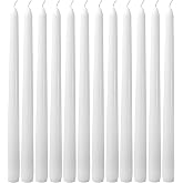 CANDLESEE 12 Pack White Taper Candles丨Taper Candles 10 Inch Dripless丨Unscented &amp; Smokeless Candlesticks Bulk丨7-8 Hours Long Burning Tall Candles丨Ideal for Christmas Weddings Parties Dinner