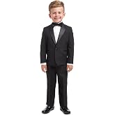 Nautica Boys' 4-Piece Tuxedo Suit Set with Jacket, Pants, Dress Shirt &amp; Bow Tie for Weddings &amp; Special Occasions