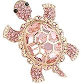 Cute Tortoise Brooch for Women,Rhinestone Crystal Turtle Tortoise Shell Brooch Pins Vintage Animal Lapel Pins Fashion Clothing Accessories Decorative Jewelry Mother's Day Easter