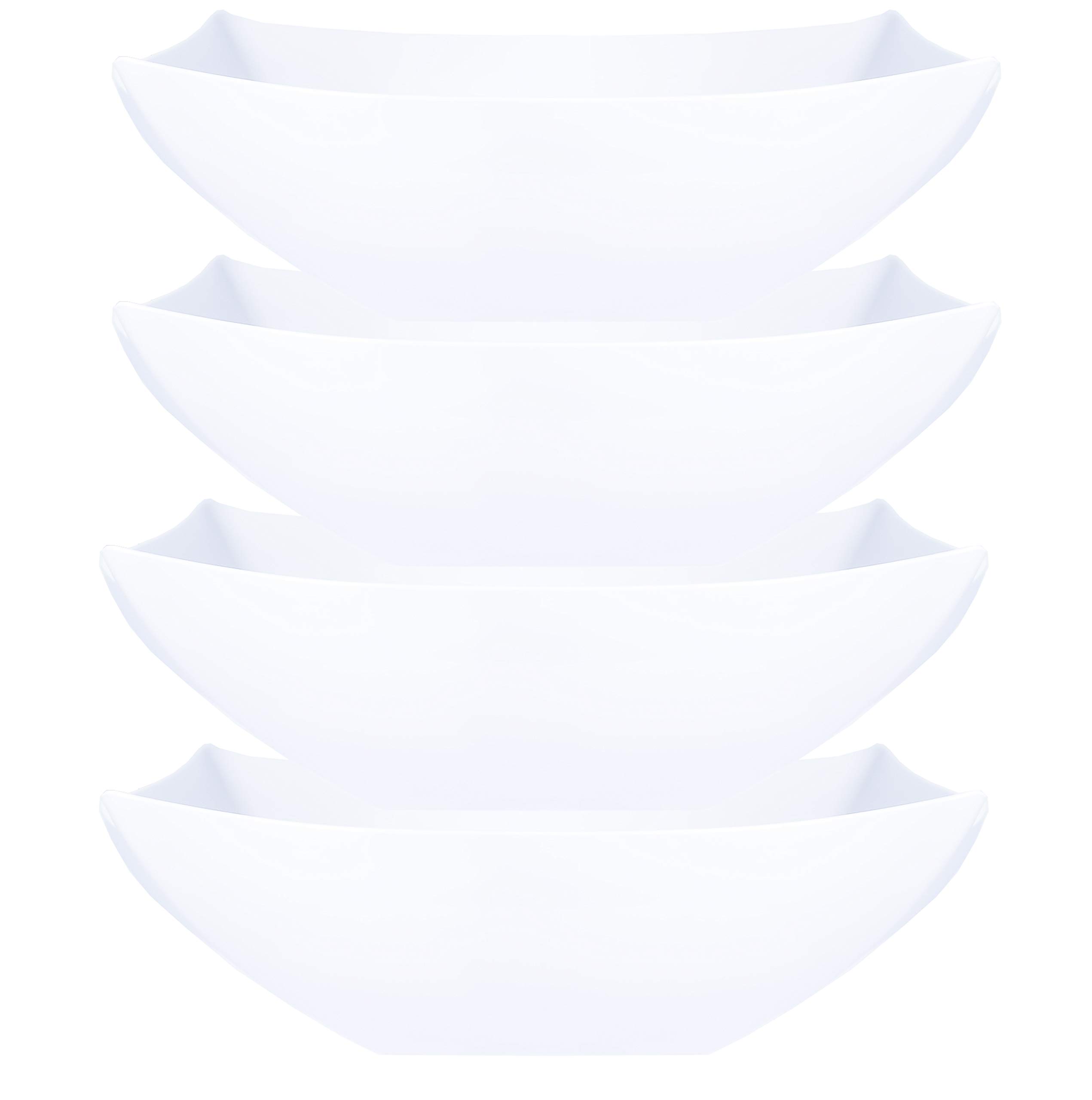 Photo 1 of PLASTICPRO Disposable 128 ounce Square Serving Bowls, Party Snack or Salad Bowl, Extra Large Plastic Elegant White Pack of 4