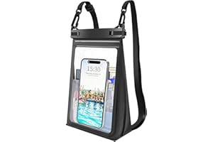 KEBRELA Large Waterproof Phone Pouch Floating, Waterproof Phone Case for iPhone 15 14 Pro Max 13 Plus 12 11 X XS XR Samsung S23 S22 up to 8.5'', Water Proof Phone Dry Bag for Swimming Kayaking Black