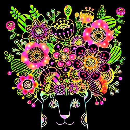 Healing for adults Scratch art Flower! Flower! Flower! (Japan import) 6sheets,scratch pen set