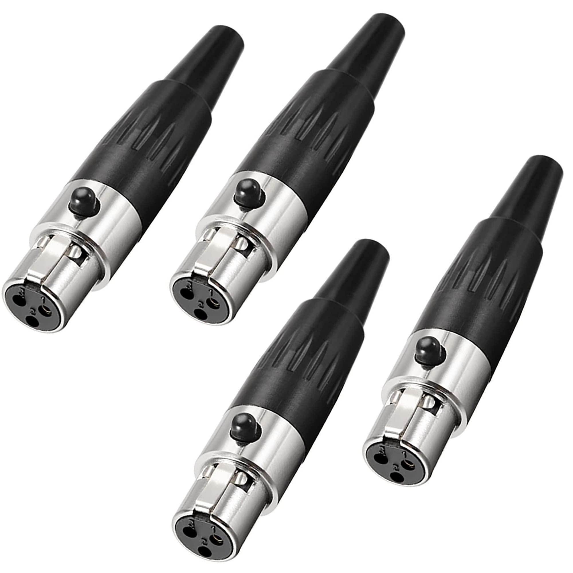 XMSJSIY 3Pin Mini XLR Connector TA4F Adapter Female Plug Mic Microphone Audio Connector,Mini XLR Cable Ends Replacement F-Plug Audio Socket-4PCS