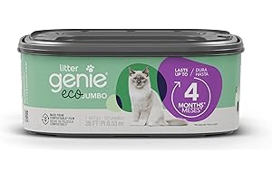 Litter Genie Eco Refills | Compostable Cat Litter Bags | Jumbo 1-Pack | Up to 4 Months of Supply |Compatible with Standard, P