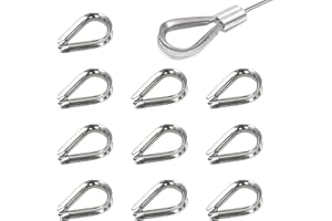 zDwfDc 10PCS M4 Stainless Steel Thimbles for 5/32” Diameter Wire Rope DD043-4