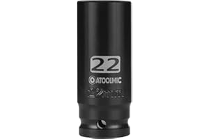 ATOOLMIC Deep Impact Socket, Metric, 1/2-Inch Drive, 22mm,6 points(AT1222L)