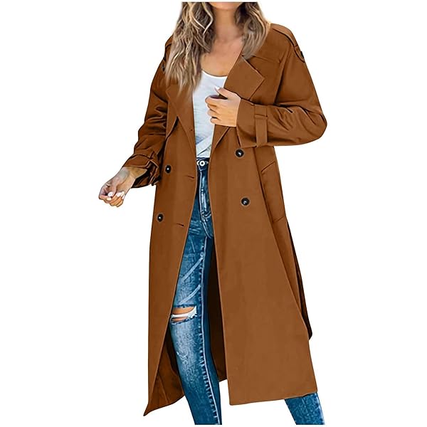 Amazon.com: Women's Vintage Cotton Linen Trench Coat Split