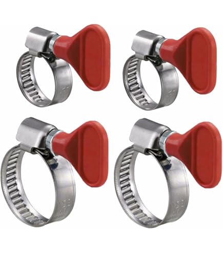 LonESA 15pcs Stainless Steel Hose Clamps 25-38mm (1" To 1-1/2") With Yellow Grip For Automotive & Plumbing