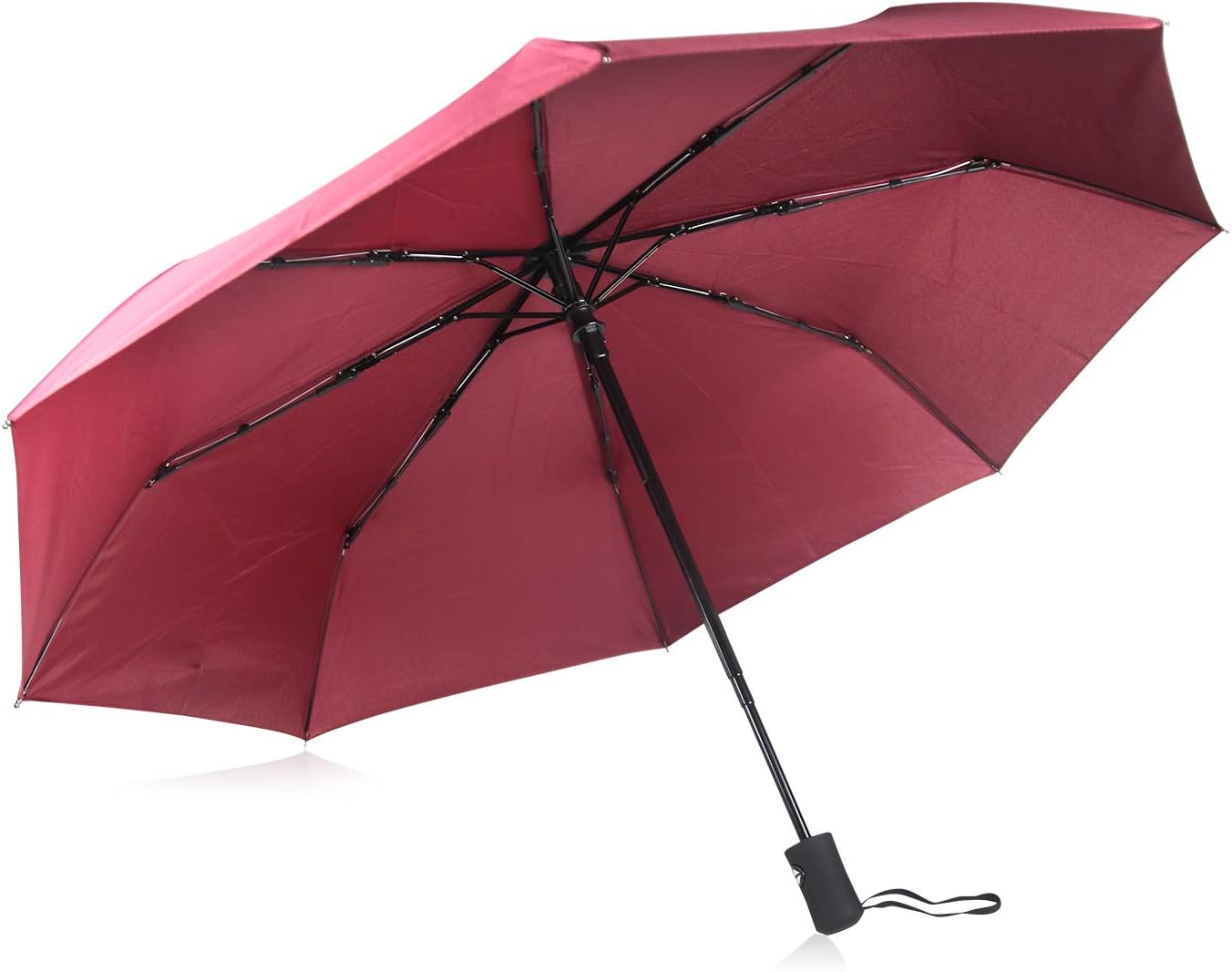 Automatic Open and Close Function, Strong Water Resistant and Windproof with Sunscreen Classic Folding Business Umbrella (Red)