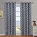 Royal Hotel Bedding Meridian Navy Grommet Blackout Window Curtain Panels, Pair/Set of 2 Panels, 52x63 inches Each