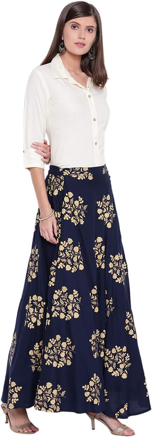 Women's Rayon Top With Long Skirt Set