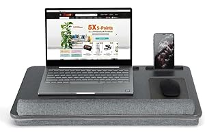 PrimeCables Lap Desk for Bed/Couch with Cushion & Wrist Rest, Portable Laptop Table for Student Dormitory, Home, Office Fits 