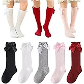 QandSweat Baby Girls Knee-High Socks Kdis Girl Princess Dress Bow Stockings 0-8 Years