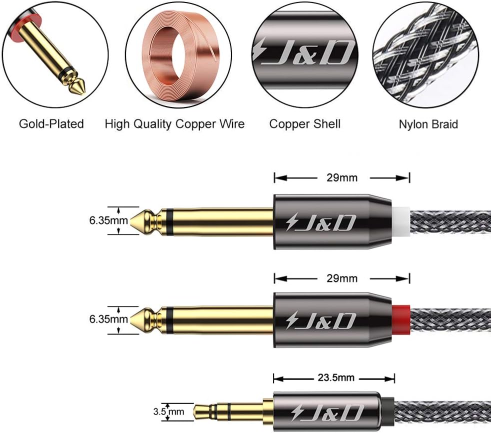 J&D 3.5mm to 6.35mm Audio Cable - Image 4