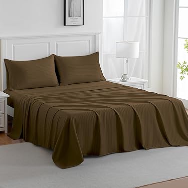 Lot De Draps Priscilla Queen Size – 1800 Fils, 2 Taies D'oreiller, Multicolore