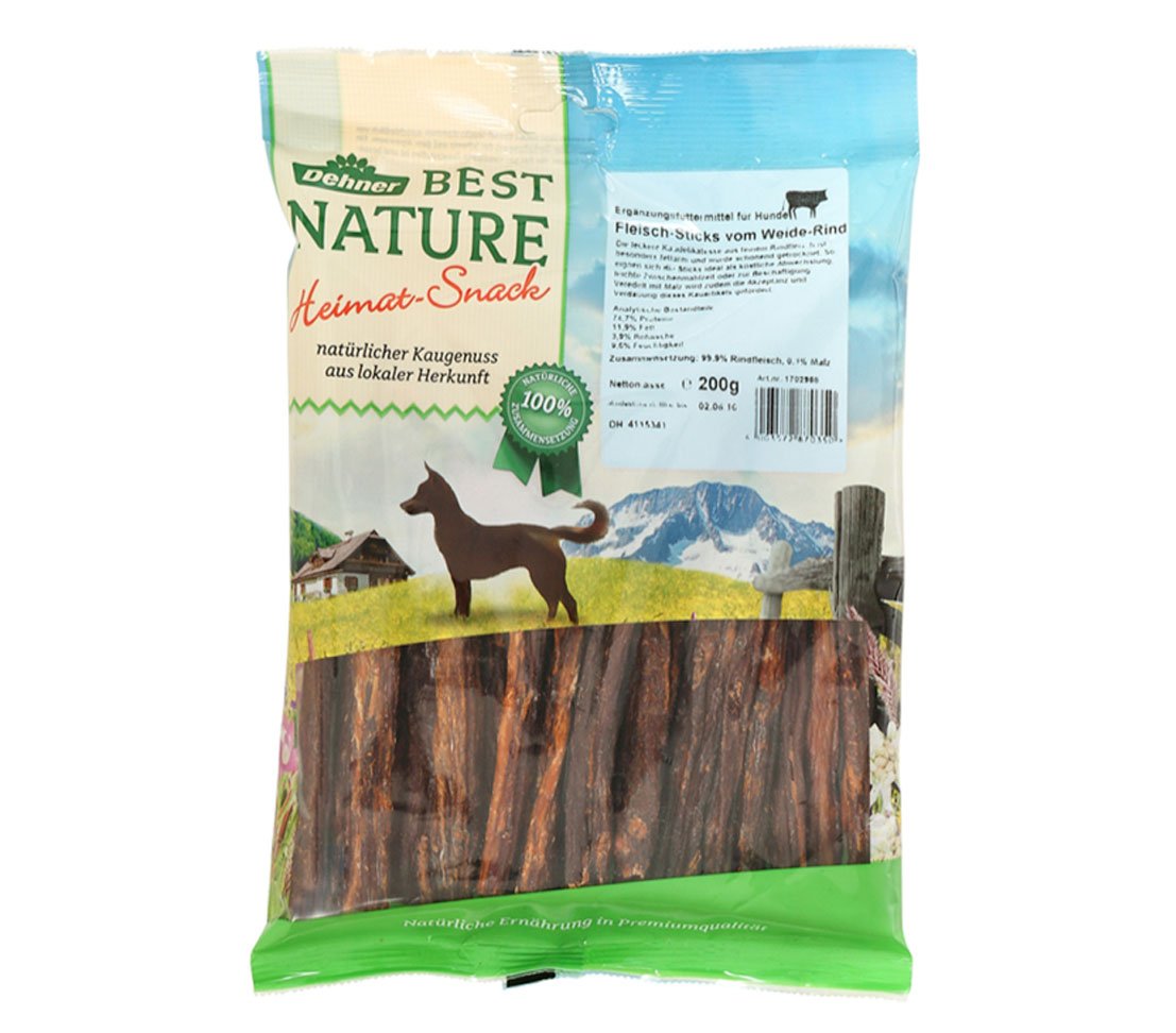 Dehner Best Nature Dog Treat 200 g Beef Sticks