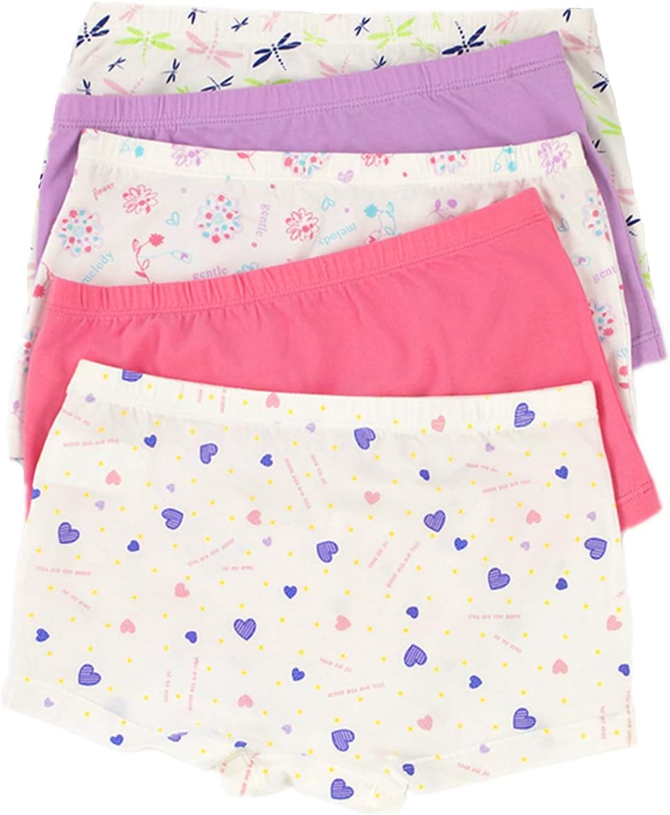 Cczmfeas Big Girl's Lovely Cartoon Strawberry Underwear Panties 5 Pack