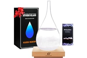 G GGPOWER Storm Glass Cool Unusual Gifts Storm Glass Weather Predictor Snow Globes for Adults Galileo Thermometer Indoor Creative Forecast Nordic Style Decorative Weather Gifts