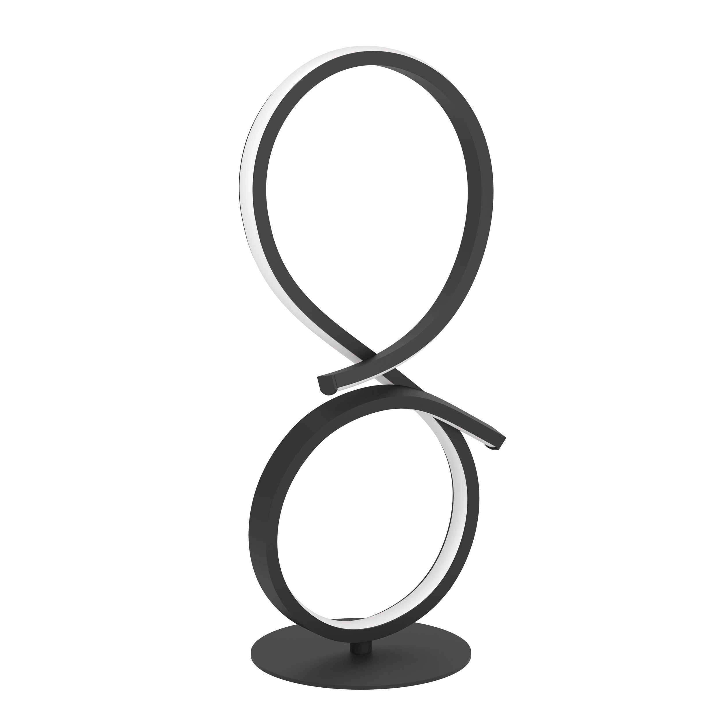 Eglo LED Bedside lamp Serpins, Curved Table lamp, Room Decoration Living Room, Bedroom Lighting Made of Metal in Black and Plastic in White, Warm White, H 40.5 cm — image 1