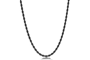 Fiusem Black Rope Chain for Men, Mens Chain Necklaces, Rope Chain Necklaces for Men and Women