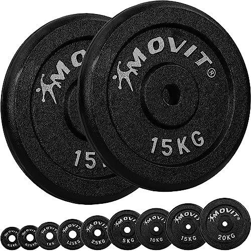 MOVIT® Hantelscheiben-Set PRO 0,5–20 kg, 30/31 mm, massives Gusseisen