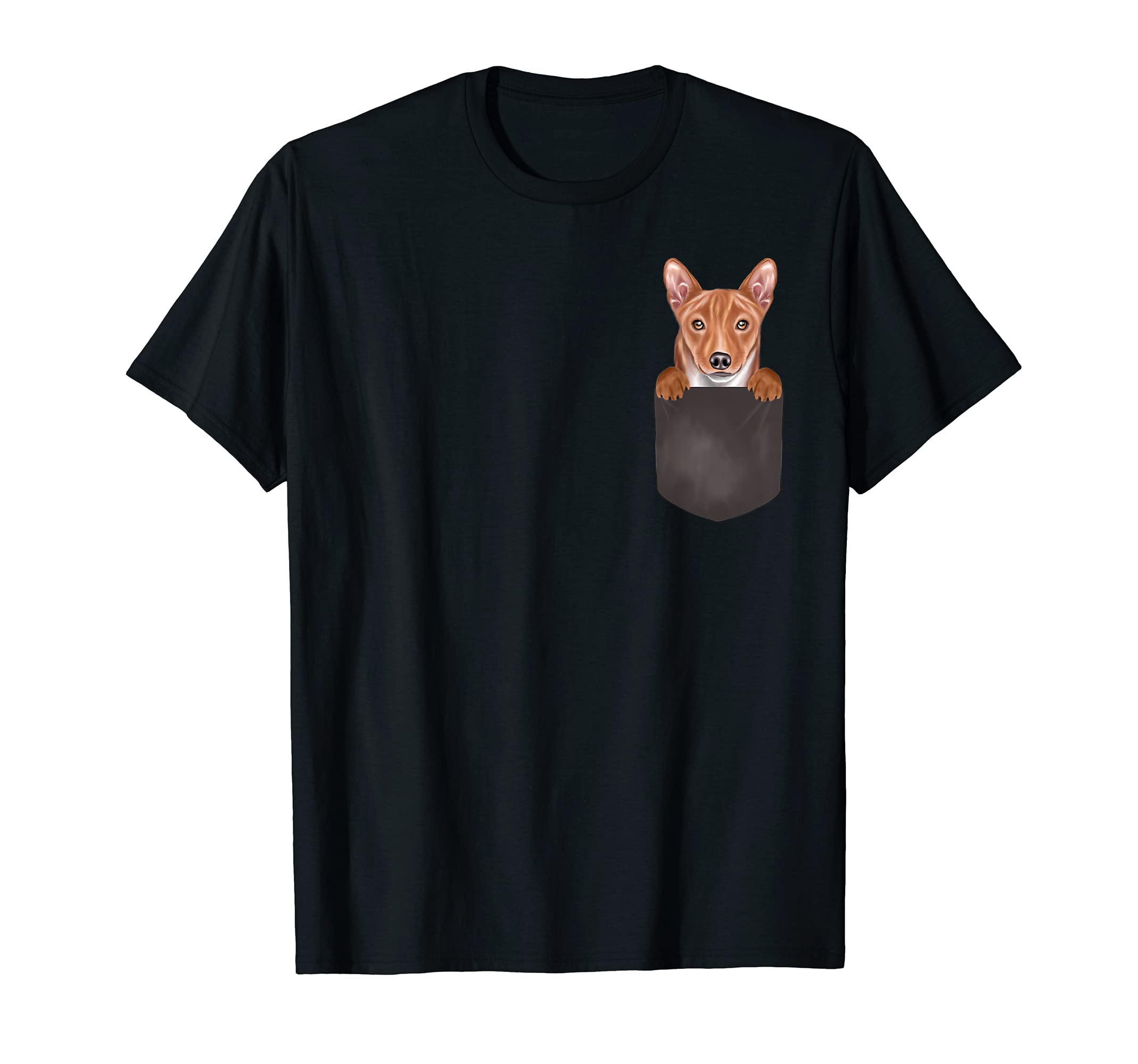Dog In Pocket Funny Dog Lover Basenji T-Shirt