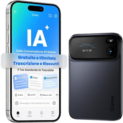 Action Pro Registratore Vocale AI, Assistente Intelligente per Note
