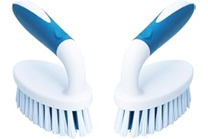 PHYEX Scrub Brush, 2 Pack Household Cleaning Brushes with Stiff Bristles, Scrubbing Brush for Carpet, Shower, Bathtub, Kitchen, Pool Tile, Bathroom Scrubber