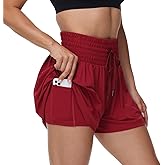 Blaosn Flowy Athletic Shorts for Women Gym Workout Running Short Pants High Waist Skort with Pocket Casual Summer Clothes