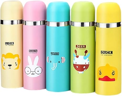 Amazon Co Jp 子供用 かわいい 動物 スリム ステンレスボトル 350ml 保冷保温 軽量 コップ付き 水筒 キッズ 子供 弁当箱 遠足 ピクニック に最適 ダック ホーム キッチン
