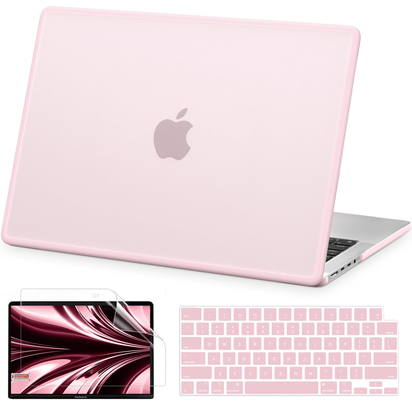 AKIT Compatible with MacBook Pro 14 inch Case 2025-2021 M4 M3 M2 M1 Pro Max A3112 A3185 A3401 A2918 A2992 A2779 A2442, [Anti-Cracking] Hard Shell Laptop Case&Keyboard Cover&Screen Protector, Pink