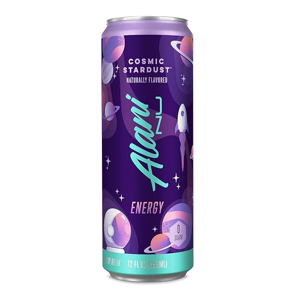 ALANI NU COSMIC STARDUST SUGAR FREE, LOW CALORIE ENERGY DRINKS | 200MG CAFFEINE | PRE WORKOUT PERFORMANCE WITH ANTIOXIDANTS | BIOTIN B VITAMINS | ZERO SUGAR | 15 CALORIES OR LESS | 12 FL OZ CANS (24 PACK)