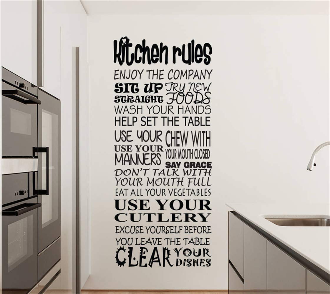 Amazon Com Vinly Art Decal Words Quotes Kitchen Rules Enjoy The