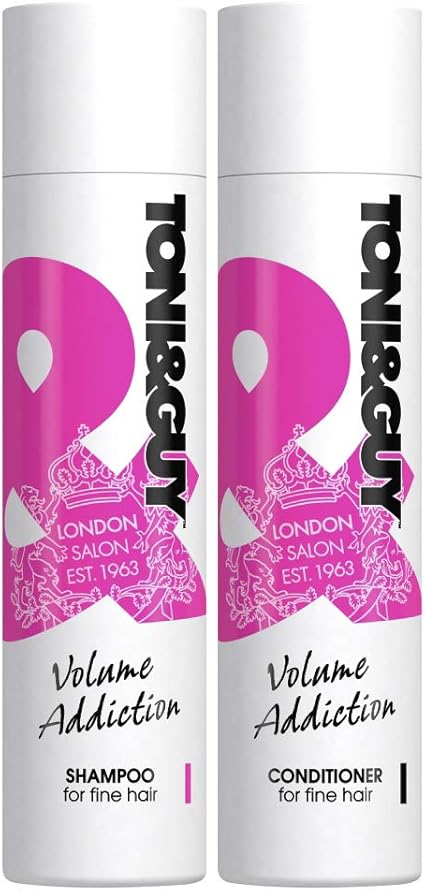 Toni Guy Salon Shampoo And Conditioner Set For Fine Hair Pack Of 4 X 250ml Bottles 2 X Volume Addiction Shampoo 2 X Volume Addiction Conditioner Amazon Co Uk Beauty