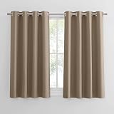 PONY DANCE Thermal Blackout Curtains 46x45 Inch 2 Panels Mocha Eyelet