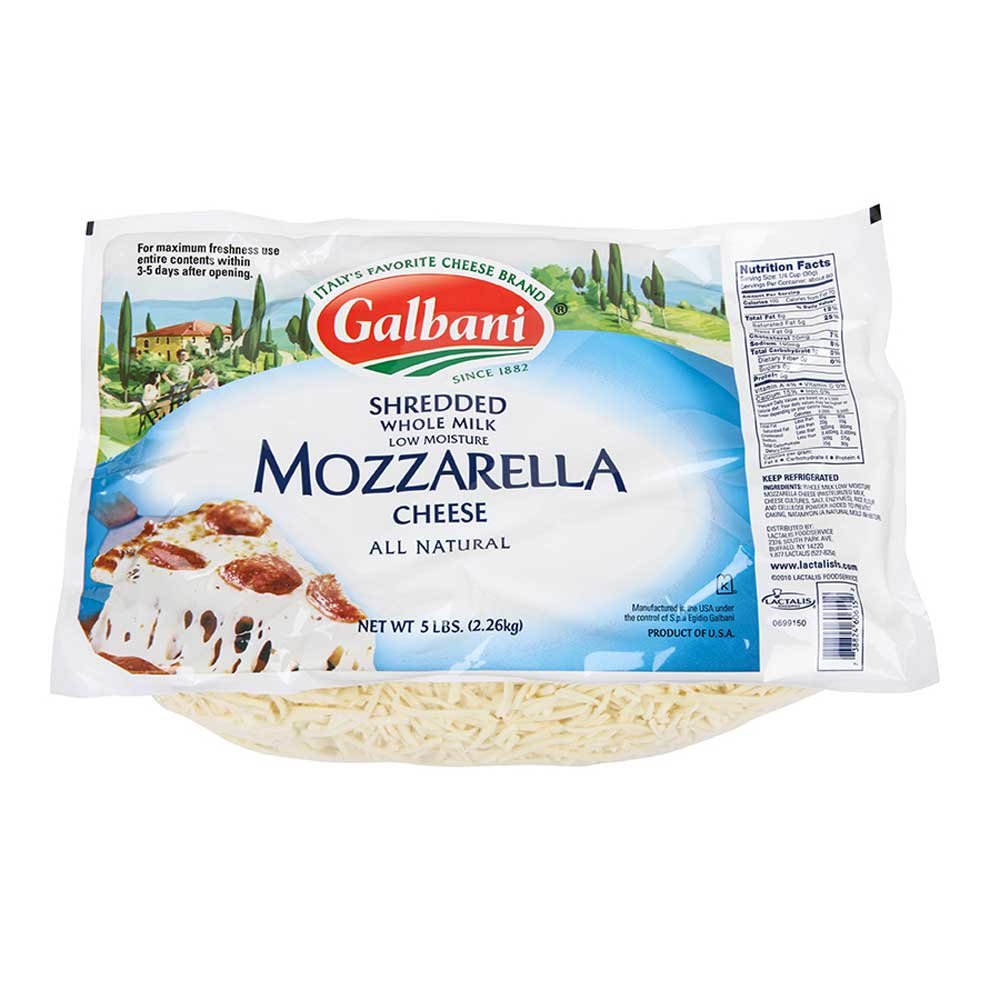 Galbani Whole Milk Low Moisture Mozzarella Cheese, 5 Pound -- 6 per case. by Galbani