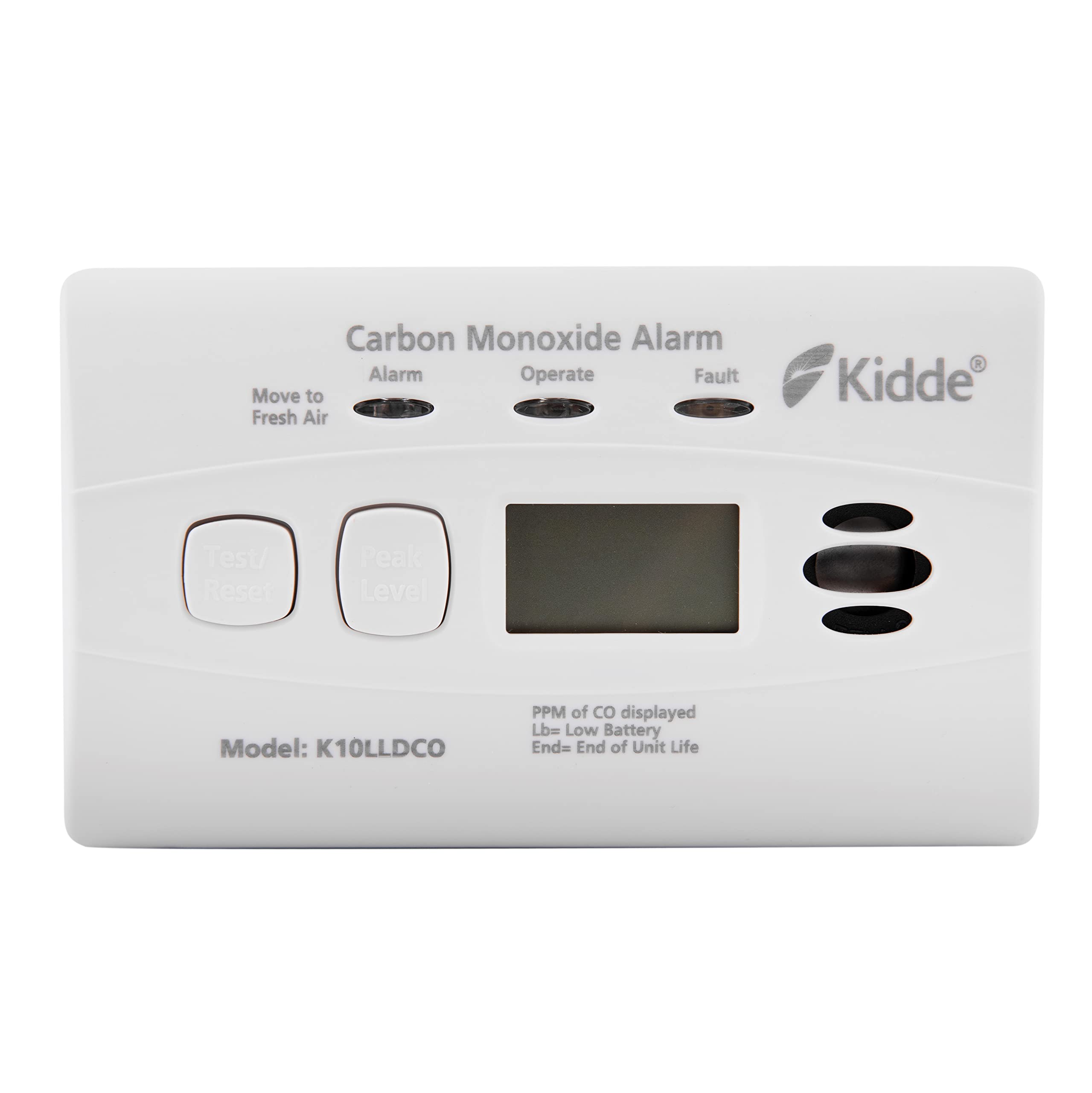 Kidde 10LLDCO Ten Year Life Digital Display Carbon Monoxide Alarm with Sealed Lithium Battery