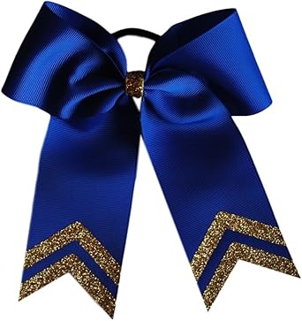 Amazon Com 5 1 2 Royal Blue Softball Hair Bow With Old Gold