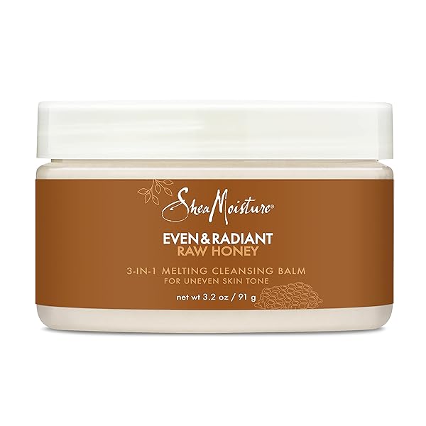 SHEAMOISTURE EVEN AND RADIANT FACE CLEANSER FOR UNEVEN SKIN TONE AND DARK SPOTS 3-IN-1 CLEANSING BALM WITH RAW HONEY 3.2 OZ
