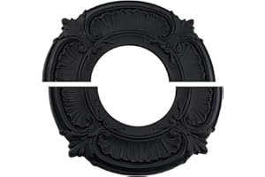 INCREWAY 1Pack Split Lighting PU Ceiling 3D Modeling Ceiling Cover Plate Ceiling Fan Medallion Home 10 Inch OD x 4 Inch ID (B