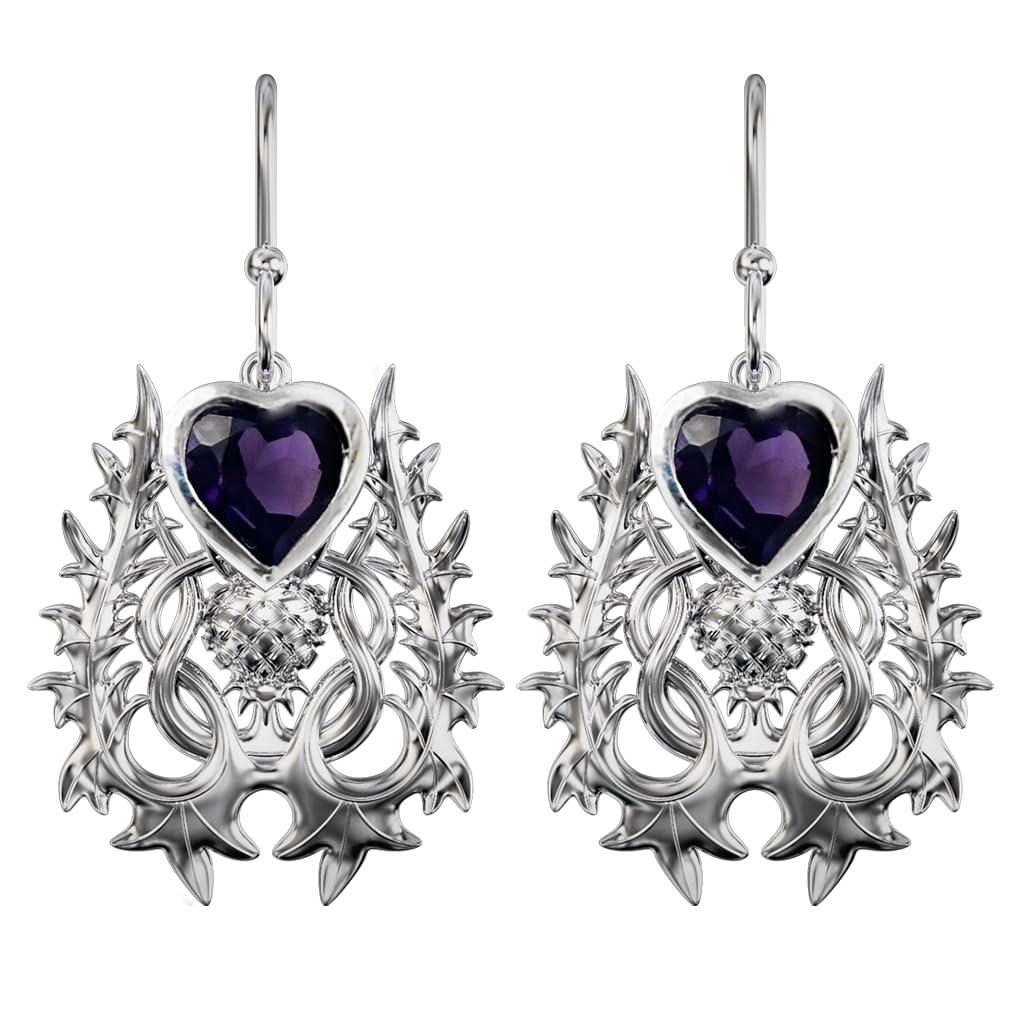 CAIRN 925 Sterling silver Scottish thistle earrings for women. Jewellery gift box included. Atholl. 5364 d