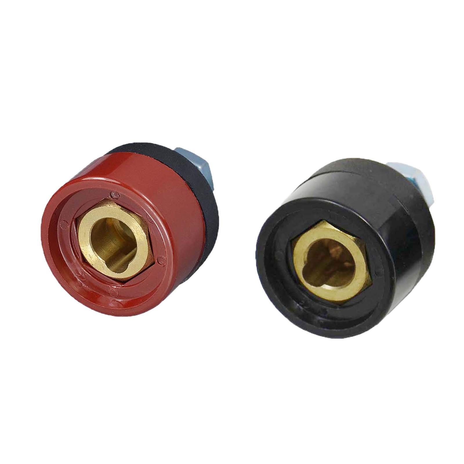 RIVERWELD TIG Welding Cable Panel Connector Socket DKZ10-25 200Amp with Red & Black Colour Dinse-Style Quick Fitting 2pcs — image 1