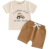 BemeyourBBs Toddler Baby Boy Summer Clothes Funny Letter T Shirt Elastic Waist Pockets Shorts Set 2 Piece Outfit