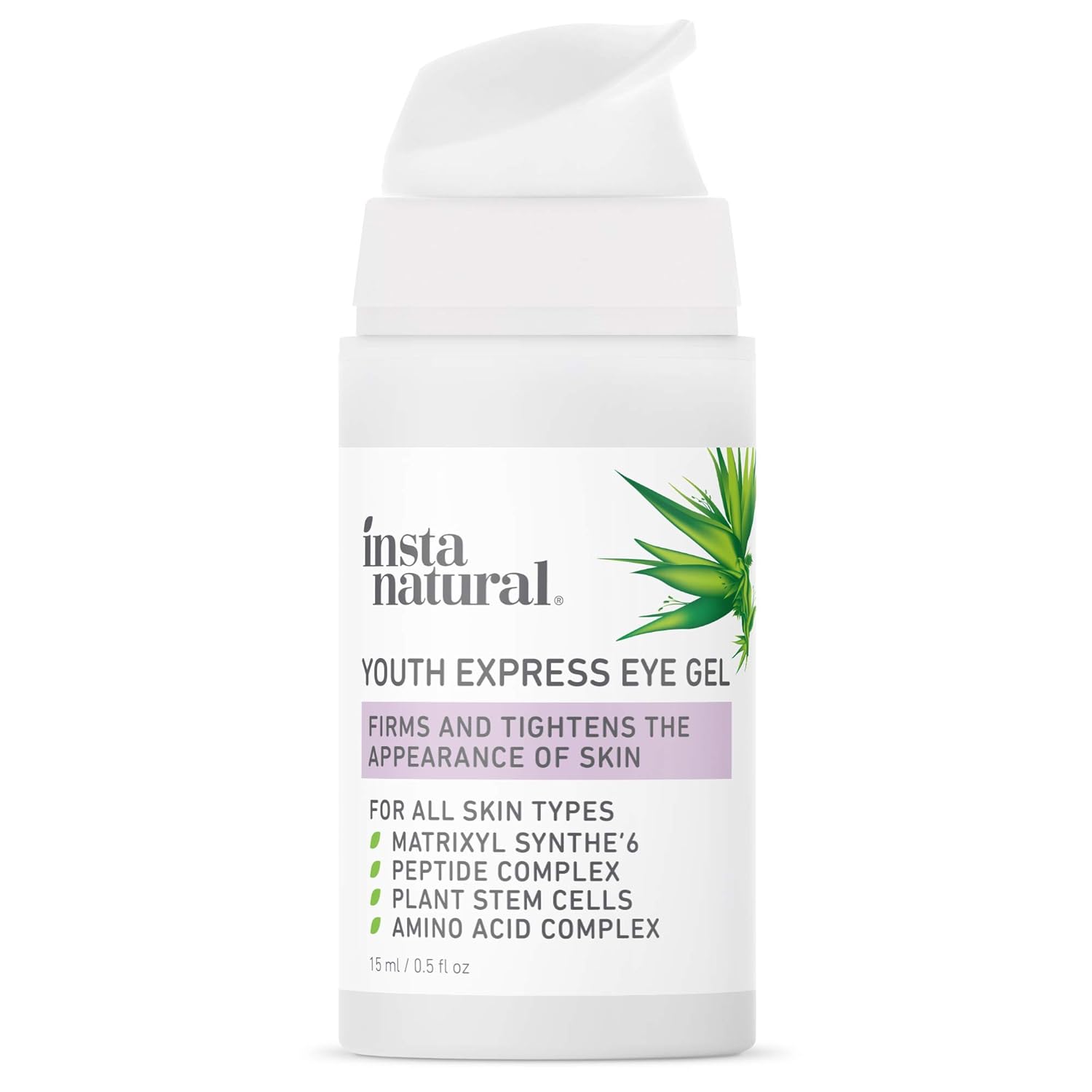 Eye Gel Cream - Wrinkle, Dark Circle, Fine Line & Redness Reducer - Pure & Organic Anti Aging Blend for Men & Women with Hyaluronic Acid - Fight Bags & Lift Skin - InstaNatural - 0.5 oz Travel Size: Beauty